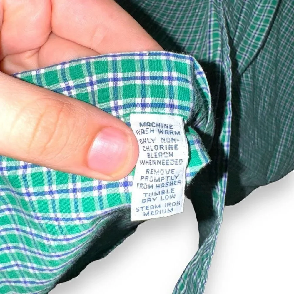 Polo Ralph Lauren Green Check S/S Button Down Shirt L